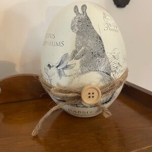 Charming Rabbit Design Decorative Egg (wood)